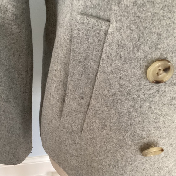 J. Crew Melton Wool Gray Short Pea Coat Size 2 - Picture 6 of 15